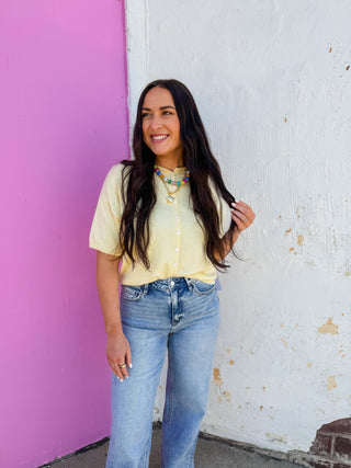 Tatum Knit Top-Yellow