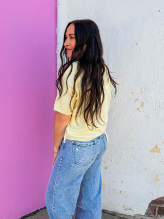 Tatum Knit Top-Yellow