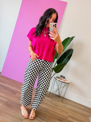 Checkmate Barrel Pants-Black
