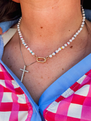 Mini Mazie Rainbow Pearl Charm Necklace Base