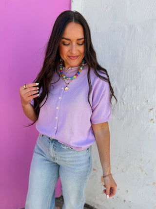 Tatum Knit Top-Lavender