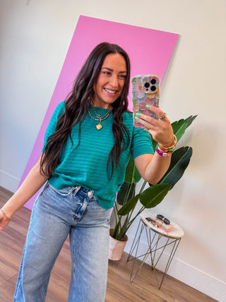 Mallory Knit Top-Dark Jade