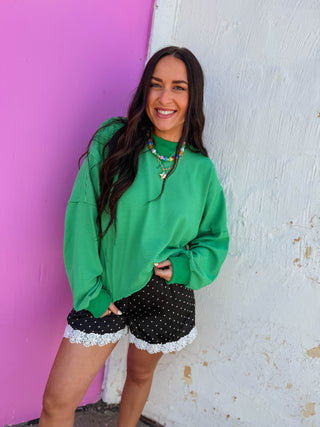 Paige Striped Pullover-Lime/Green