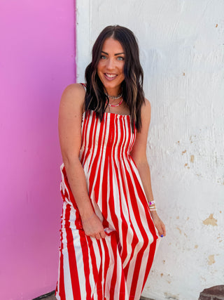 Laney Striped Midi Dress