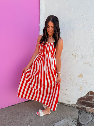 Laney Striped Midi Dress