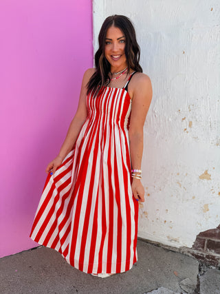 Laney Striped Midi Dress