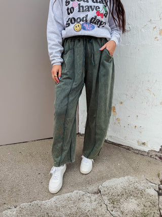 Karley Barrel Pants-Teal