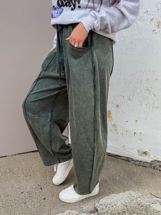 Karley Barrel Pants-Teal