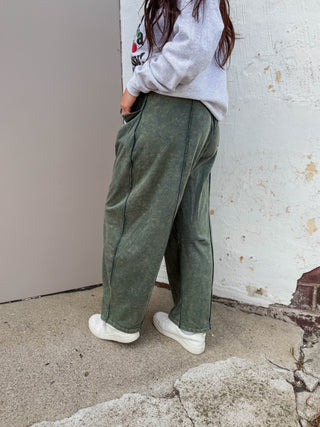 Karley Barrel Pants-Teal