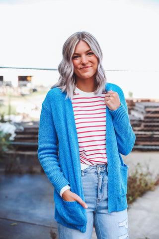 Lucy Sweater Cardigan-Ocean Blue