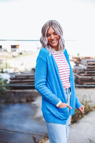 Lucy Sweater Cardigan-Ocean Blue