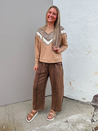 Karley Barrel Pants-Brown