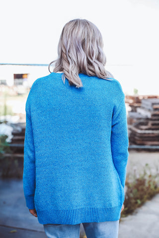 Lucy Sweater Cardigan-Ocean Blue