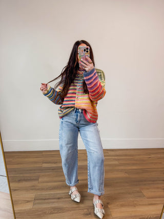 Over The Rainbow Cardigan-Sky/Purple