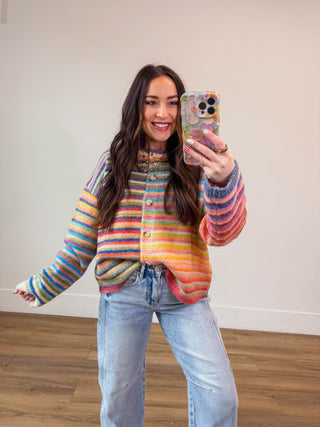 Over The Rainbow Cardigan-Sky/Purple