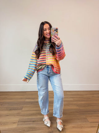 Kam High Rise Boyfriend Barrel Denim-Light Wash