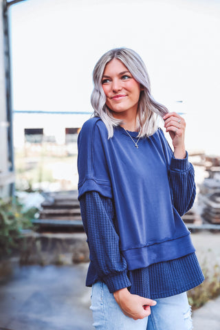 Kensie Pullover-Navy