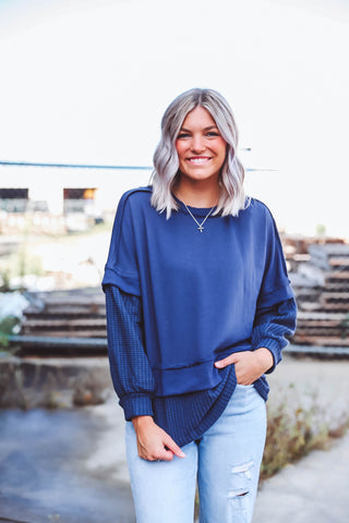 Kensie Pullover-Navy