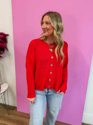 Sweet Comfort Cardigan-Poppy