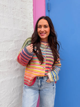 Over The Rainbow Cardigan-Sky/Purple
