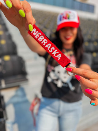 Nebraska Gameday Beaded Wristlet