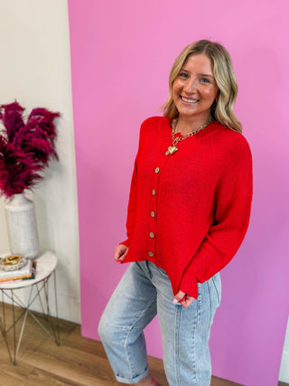Sweet Comfort Cardigan-Poppy