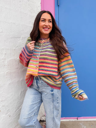 Over The Rainbow Cardigan-Sky/Purple