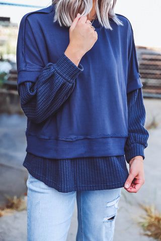 Kensie Pullover-Navy