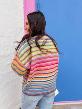 Over The Rainbow Cardigan-Sky/Purple
