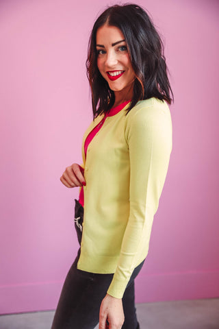 Kay Cardigan-Lemon Yellow