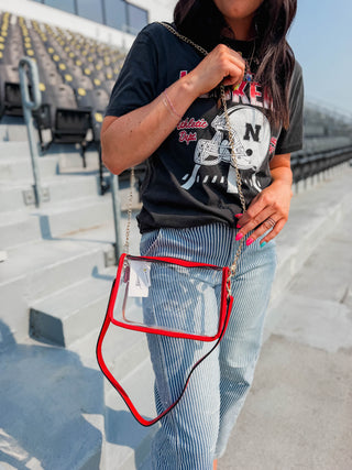 Game Day Stadium Chain Crossbody Bag-Red