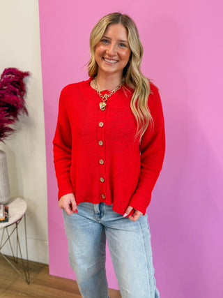 Sweet Comfort Cardigan-Poppy