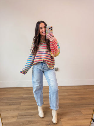 Kam High Rise Boyfriend Barrel Denim-Light Wash