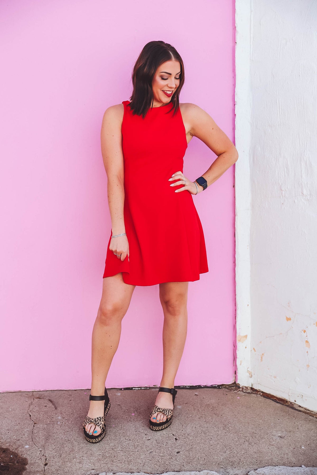 Lauren Mini Dress-Red