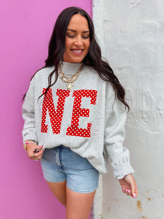 NE Polka Dot Mock Neck