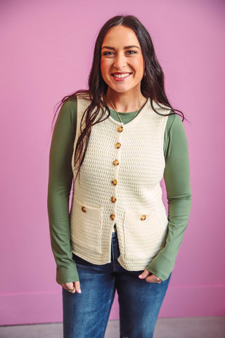 Steph Sweater Vest-Cream