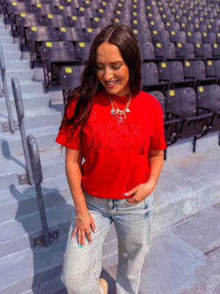 Huskers 3D Metallic Puff Tee