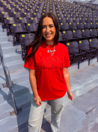 Huskers 3D Metallic Puff Tee