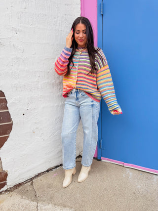 Kam High Rise Boyfriend Barrel Denim-Light Wash