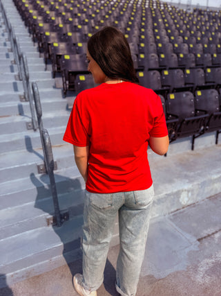 Huskers 3D Metallic Puff Tee