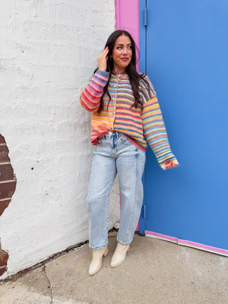 Over The Rainbow Cardigan-Sky/Purple