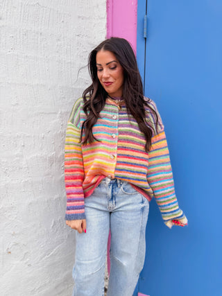 Over The Rainbow Cardigan-Sky/Purple