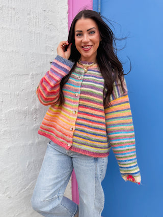 Over The Rainbow Cardigan-Sky/Purple