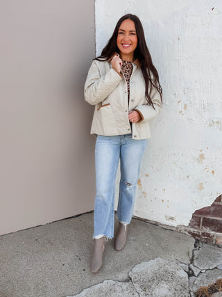 Hanna Quilted Jacket-Sand