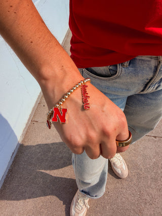 Nebraska Huskers Enamel Icons Stretch Bracelet