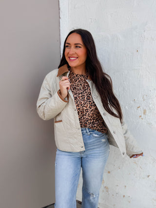 Hanna Quilted Jacket-Sand