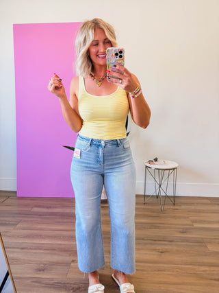 Monroe Striped Tank-Yellow
