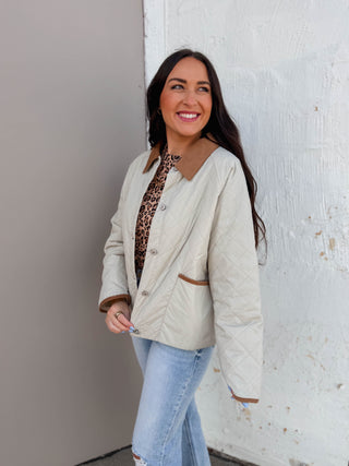 Hanna Quilted Jacket-Sand