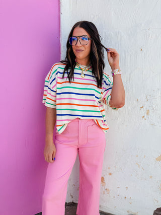Color Current Striped Knit Top