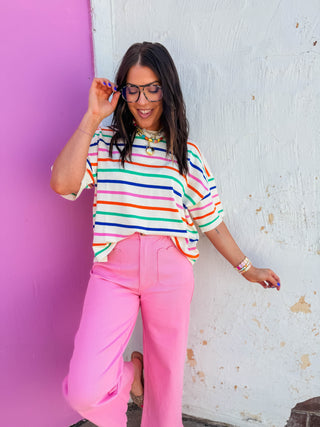 Color Current Striped Knit Top